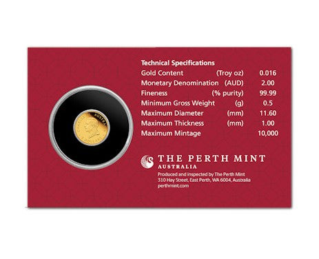 Australien Lunar 3 Pferd 2026 - 0,5g Gold im Blister**