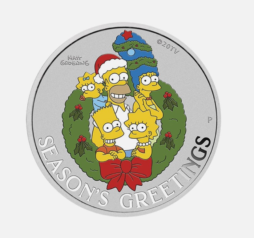 The Simpsons Season´s Greetings 1 Oz Silbermünze Color, 2022
