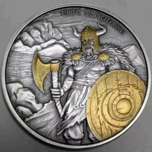 Eric Bloodaxe Legendary Warriors 1 oz Silber Antik vergoldet