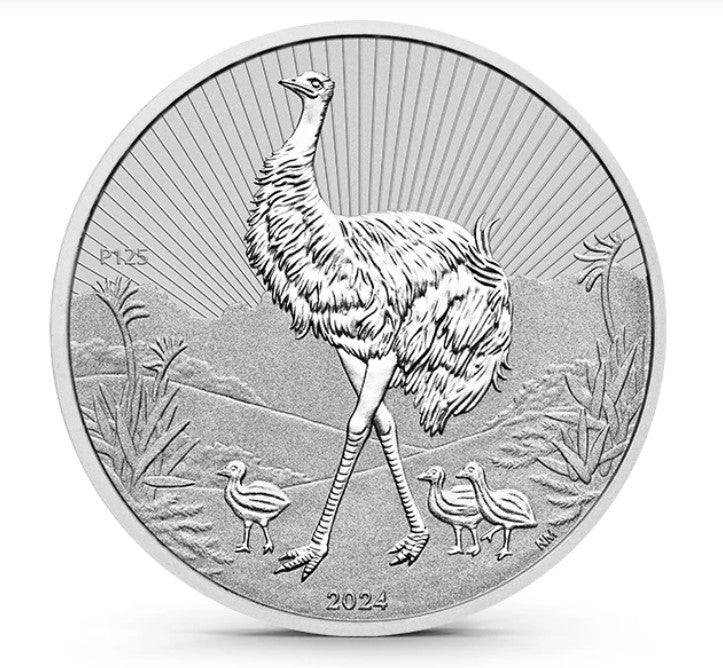 Next Generation 2 oz Silbermünze Emu Mother & Babies 2024 - Piedfort Perth Mint*