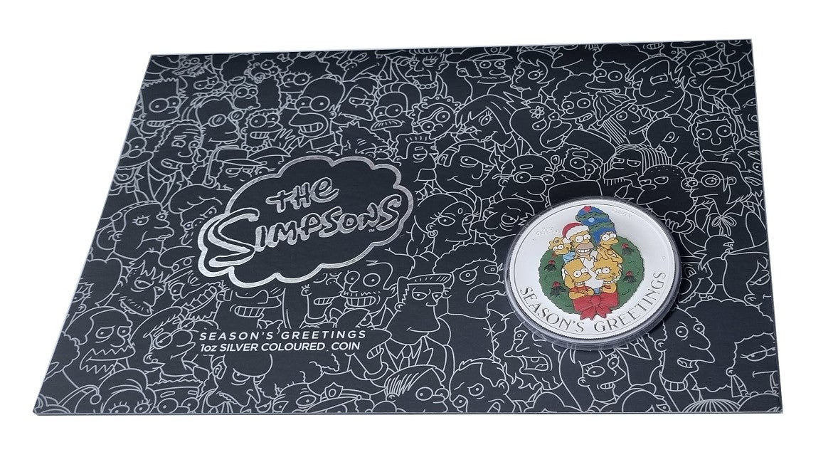Tuvalu The Simpsons Season´s Greetings 1 Oz Silbermünze Color 2022 im Blister*