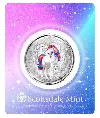 Silbermünze 1 oz (Unicorn) Blossom 2024 Ag999 1 Oz PP Color Einhorn