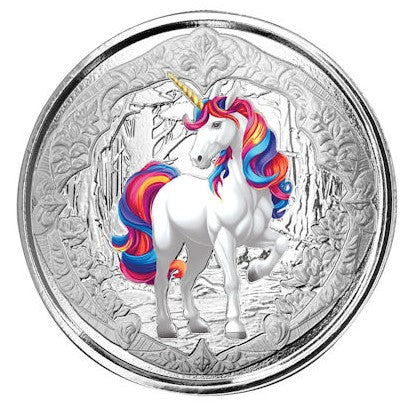 Silbermünze 1 oz (Unicorn) Blossom 2024 Ag999 1 Oz PP Color Einhorn