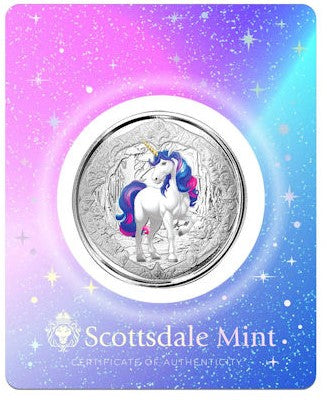 Silbermünze 1 oz (Unicorn) Azurea 2024 Ag999 1 Oz PP Color Einhorn