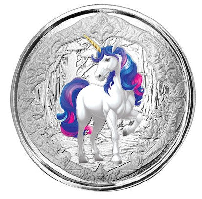 Silbermünze 1 oz (Unicorn) Azurea 2024 Ag999 1 Oz PP Color Einhorn