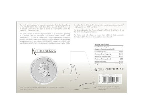 Australien - 1 AUD WMF Kookaburra 2025 - 1 Oz Silber Color mit Privy Mark