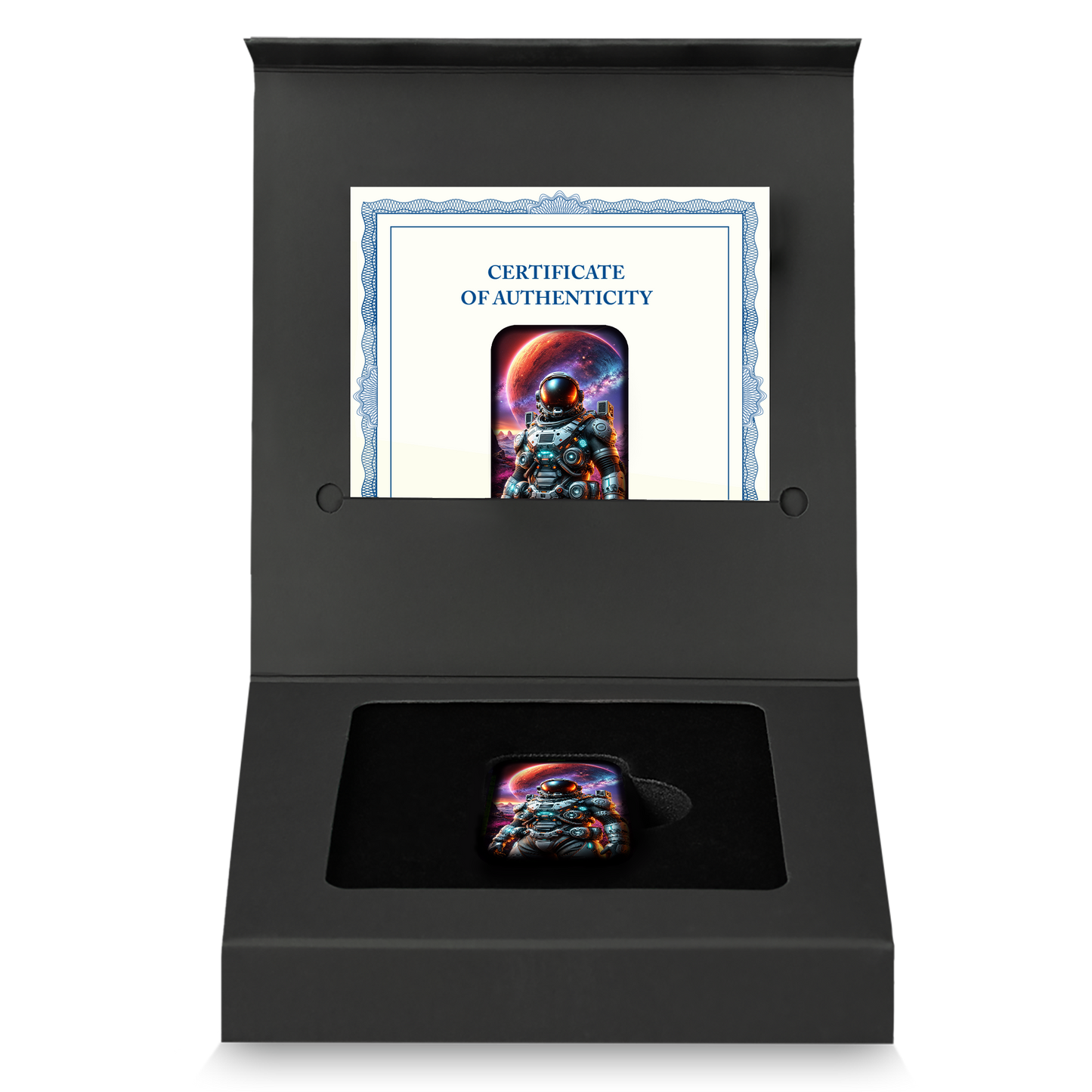 Astronaut 999,9 Silberbarren 2 oz koloriert Asturmint 2025