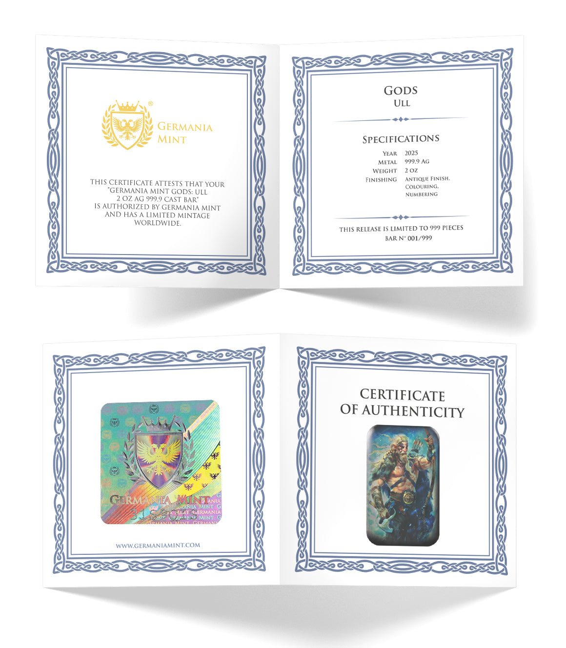 Germania Mint - Guss Silberbarren Gods Ull (5.) 2 Oz Silber Farbe
