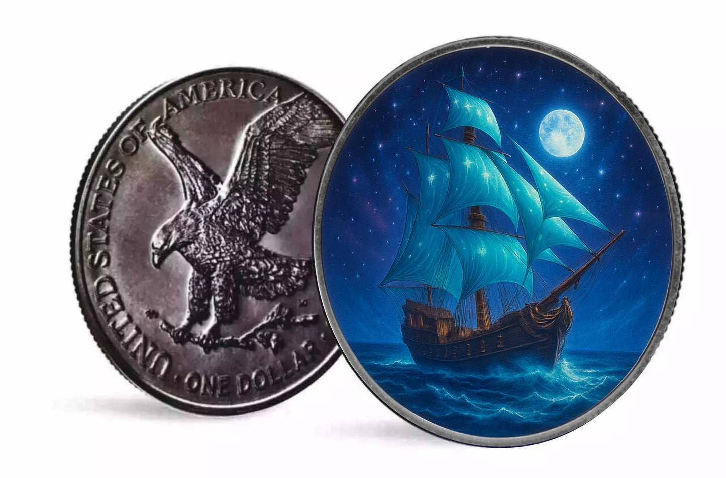 American Eagle 1 oz Silber 2025 Master of the seas Starlight Nomad Antik Farbe