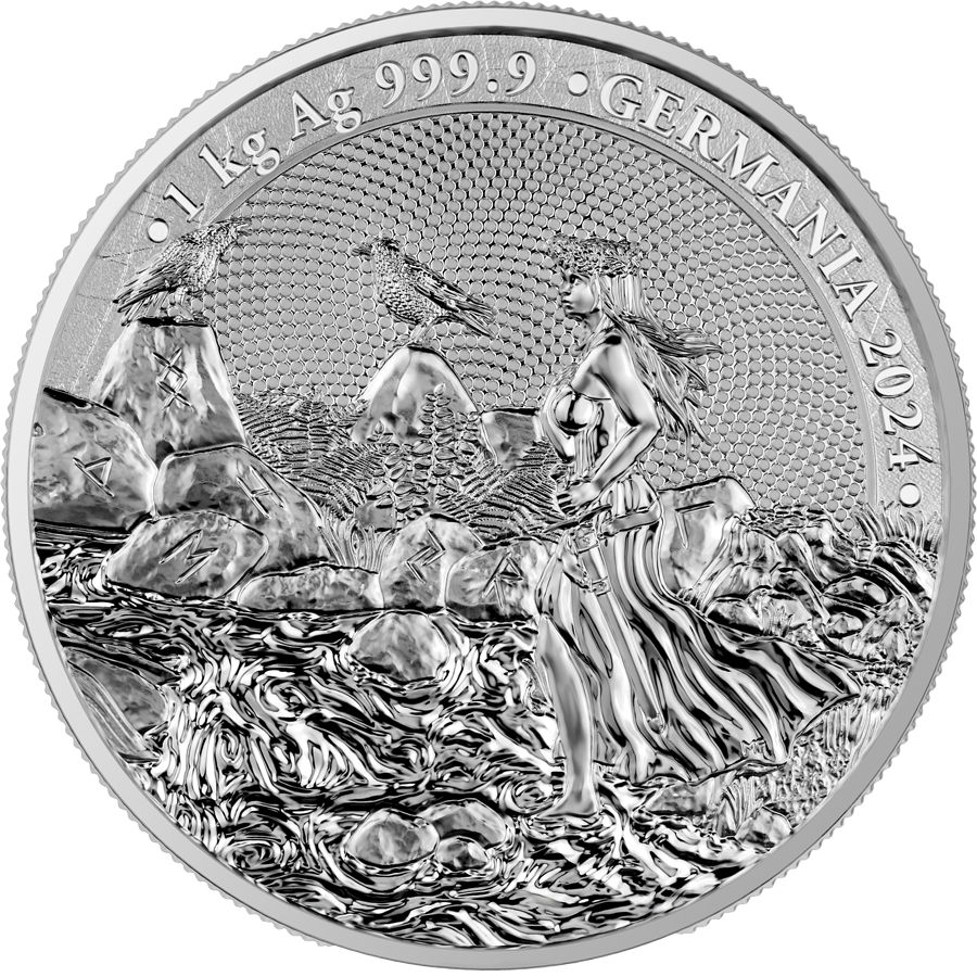 Germania Mint Silber 1 kg 2024 999 Silber Feinsilber 80 Mark mit Zertifikat und Box