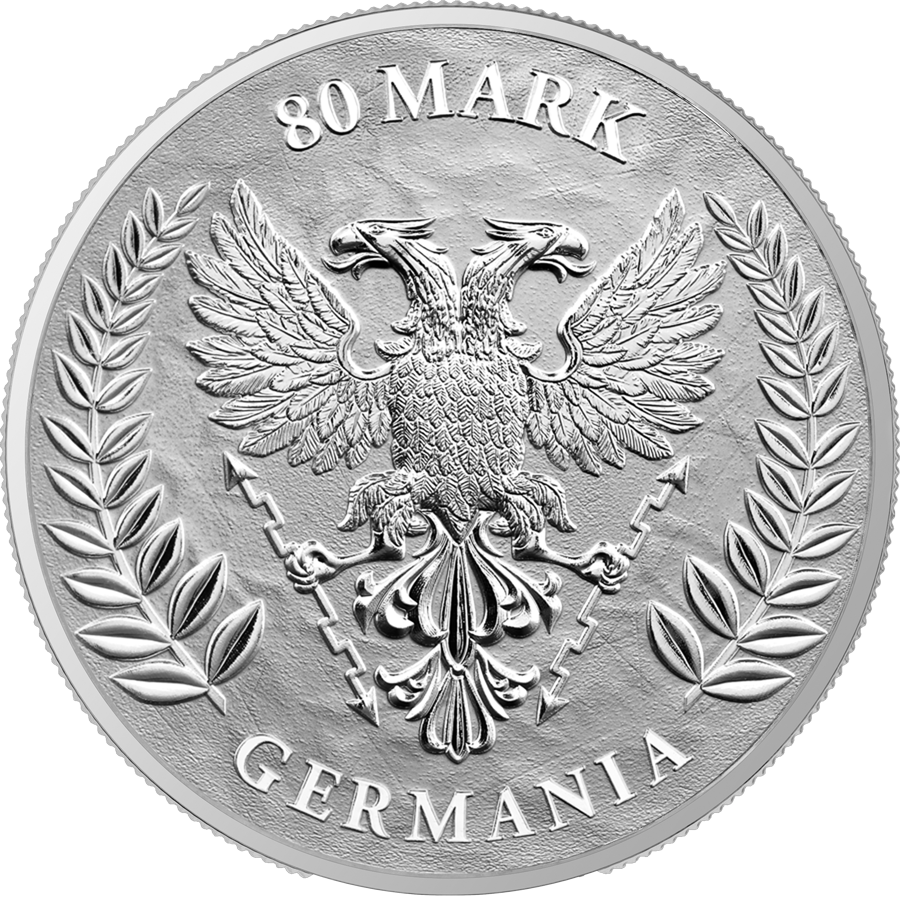 Germania Mint Silber 1 kg 2024 999 Silber Feinsilber 80 Mark mit Zertifikat und Box