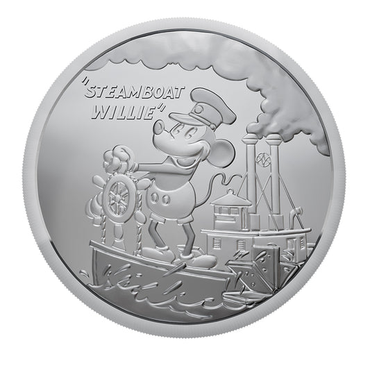 STEAMBOAT WILLIE 1 Oz Silber Münze 50 Cents Fiji 2024*