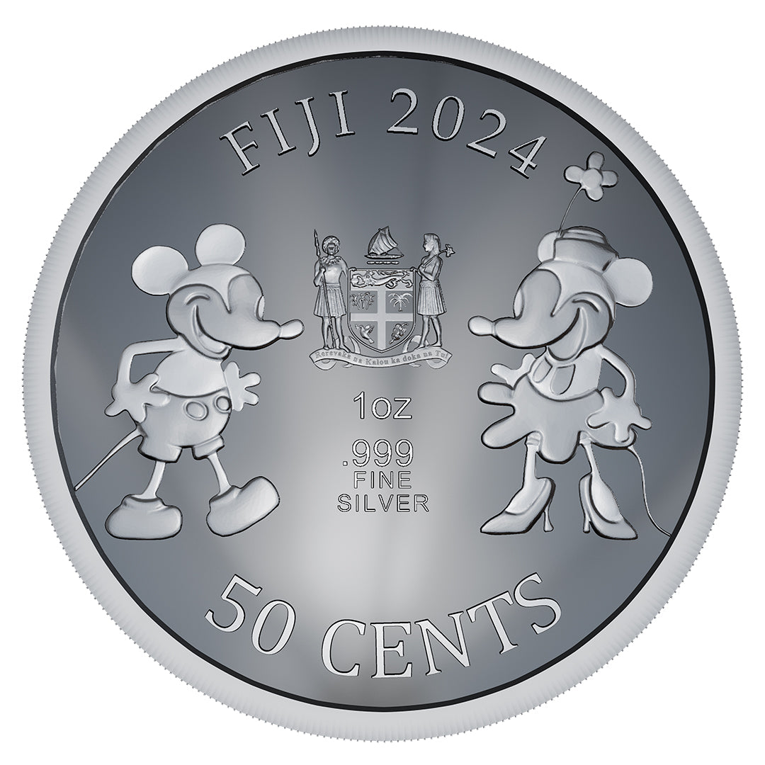 STEAMBOAT WILLIE 1 Oz Silber Münze 50 Cents Fiji 2024*