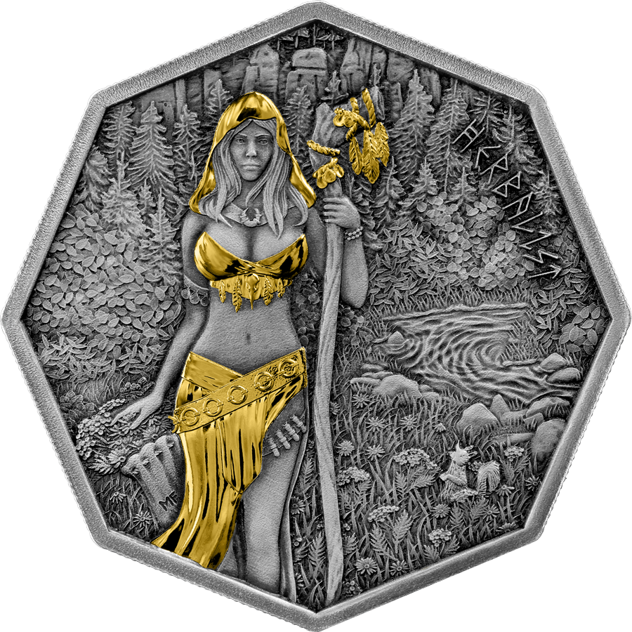2025 Witchcraft Herbalist Ritual 1 oz Silber BU Yellow Gold, Antik Finish