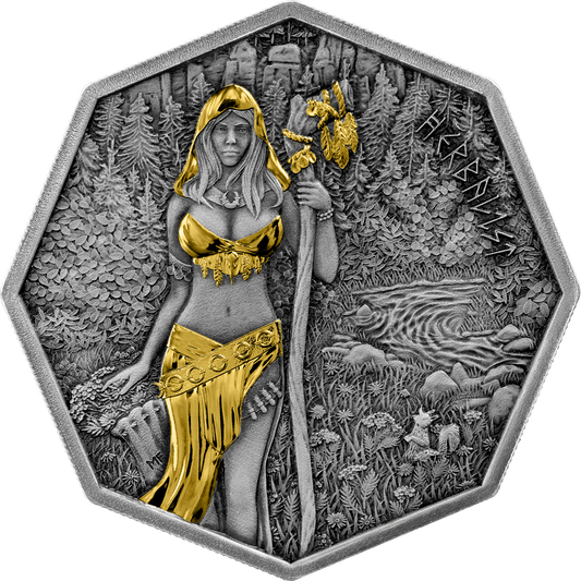 2025 Witchcraft Herbalist Ritual 1 oz Silber BU Yellow Gold, Antik Finish