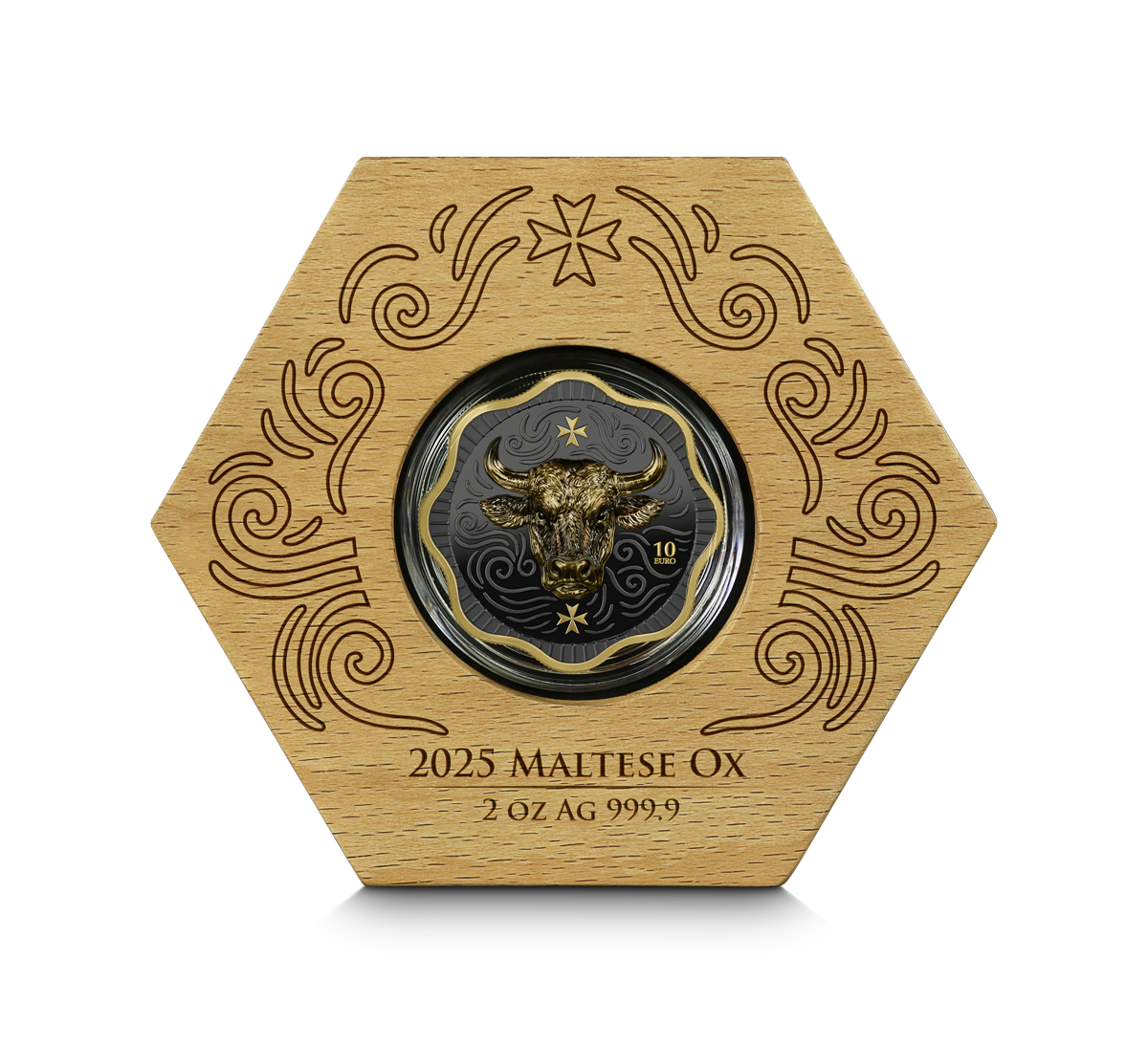 Malta Maltese Ox Ochse 10 Euro 2 oz Silber BU High Relief 2025