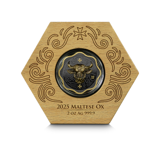 Malta Maltese Ox Ochse 10 Euro 2 oz Silber BU High Relief 2025