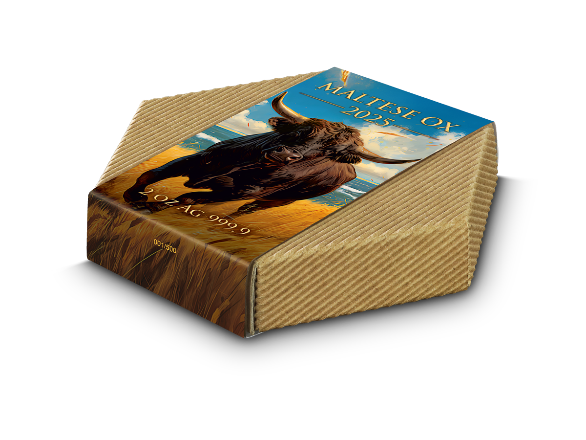 Malta Maltese Ox Ochse 10 Euro 2 oz Silber BU High Relief 2025