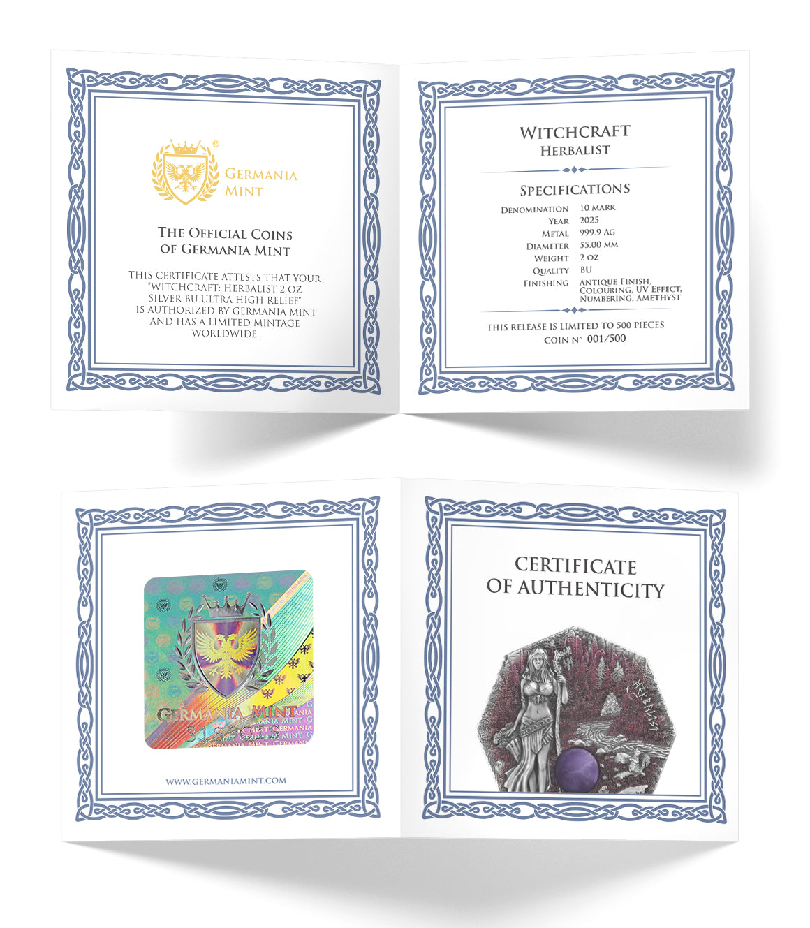 2025 Witchcraft Herbalist 2 oz Silver BU - Ultra High Relief - Germania Mint ***
