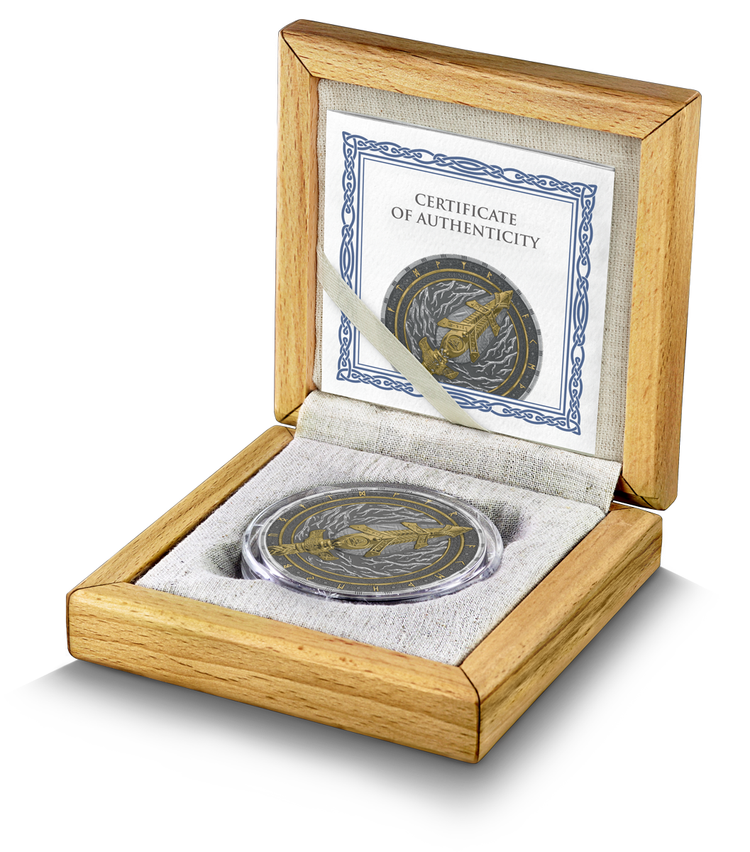Germania Mint Artefacts Gungnir 2026 - 2 Oz Silber Ultra High Relief Gilded***