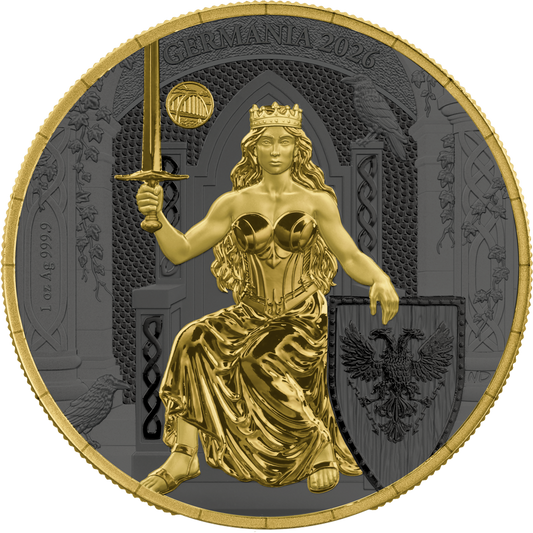 Germania Mint Silber 1 oz 2026 BU ANA Edition 999 Silber - Ruthenium, Yellow Gold, Privy Mark ***