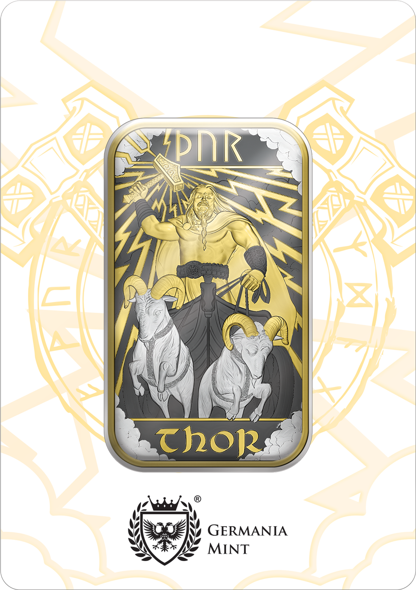 3 x Silberbarren 1 oz Großbritannien Nordische Götter Norse Gods - Loki + Odin + Thor spezial Edition