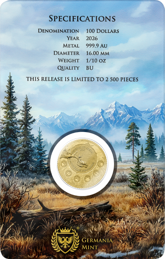 2026 Republic of Liberia Megafauna: Giant Deer 1/10 oz Gold BU