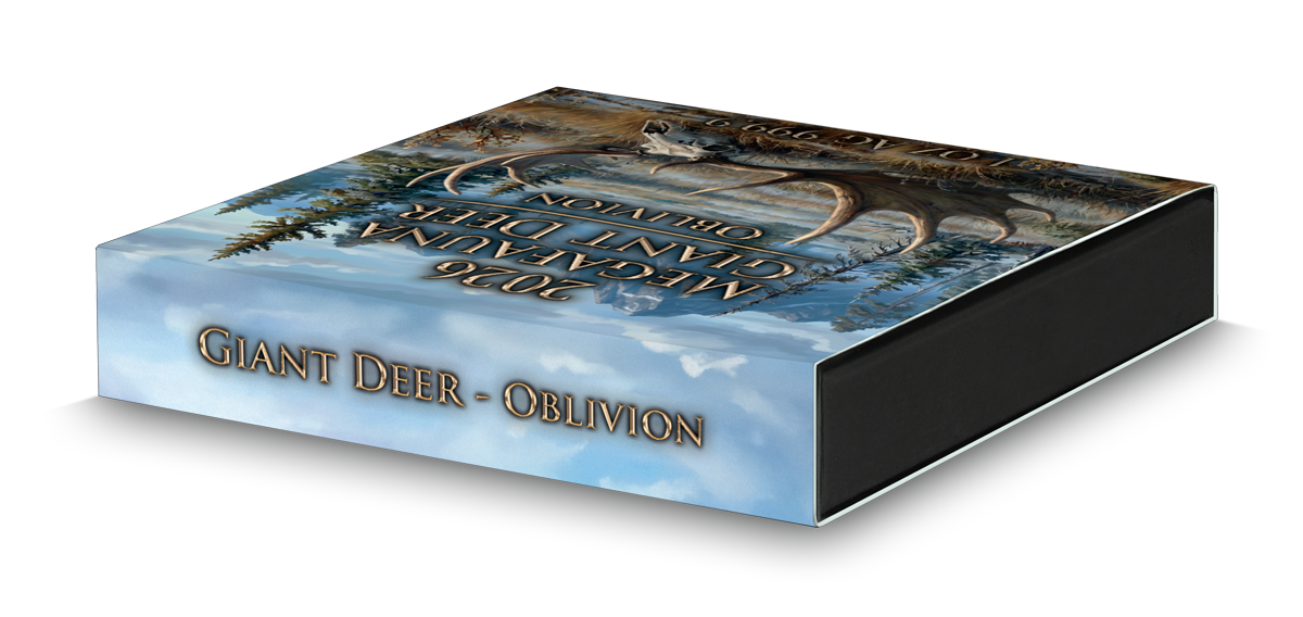 Germania Megafauna 2026 Giant Deer Oblivion  1 oz Silber BU Hirsch Farbe