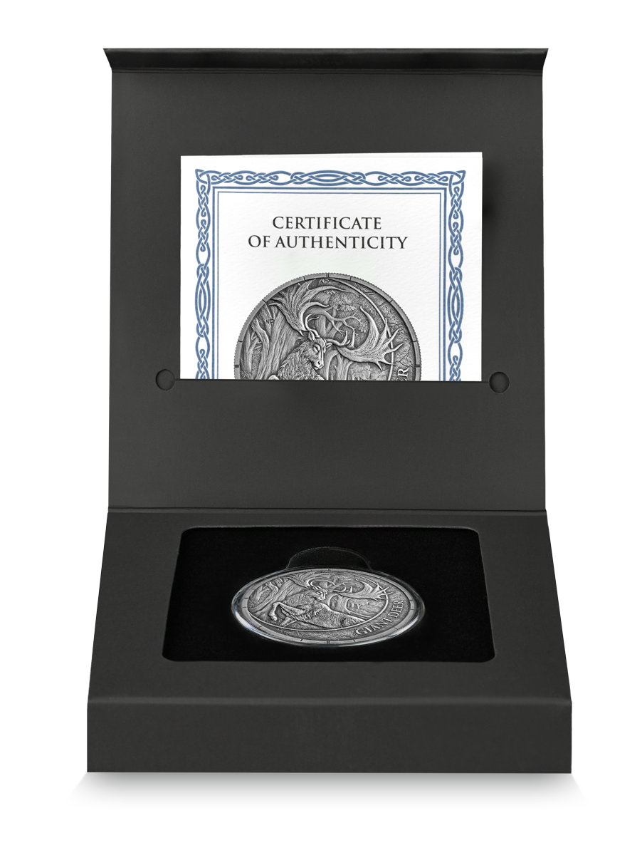 Germania Megafauna 2026 Giant Deer Oblivion  1 oz Silber BU Hirsch Farbe