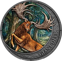 Germania Megafauna 2026 Giant Deer Oblivion  1 oz Silber BU Hirsch Farbe
