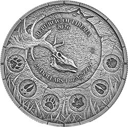Germania Megafauna 2026 Giant Deer Oblivion  1 oz Silber BU Hirsch Farbe