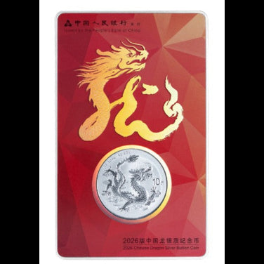 China - 10 Yuan Drache (Dragon) 2026 - 1 Oz Silber im Blister