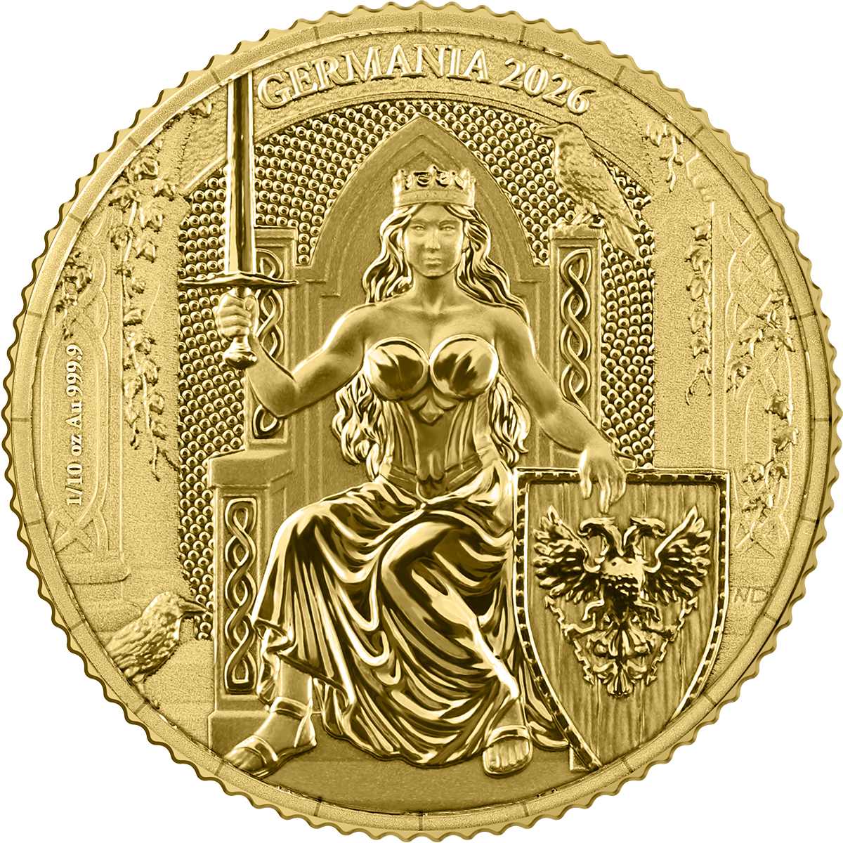 Germania Mint 2026 Gold 1/10 oz BU in Safepack Au999**