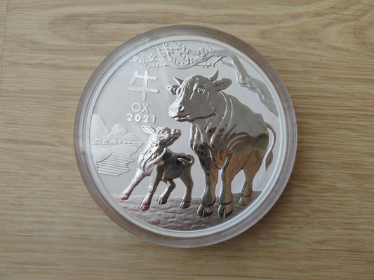 Australien Lunar 3 Ochse 2021 - 1 kg Silber - Perth Mint*