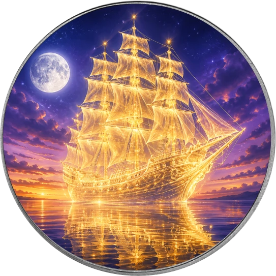 Eagle 1 oz Silber 2025 Master of the seas Celetial Gold Antik Farbe