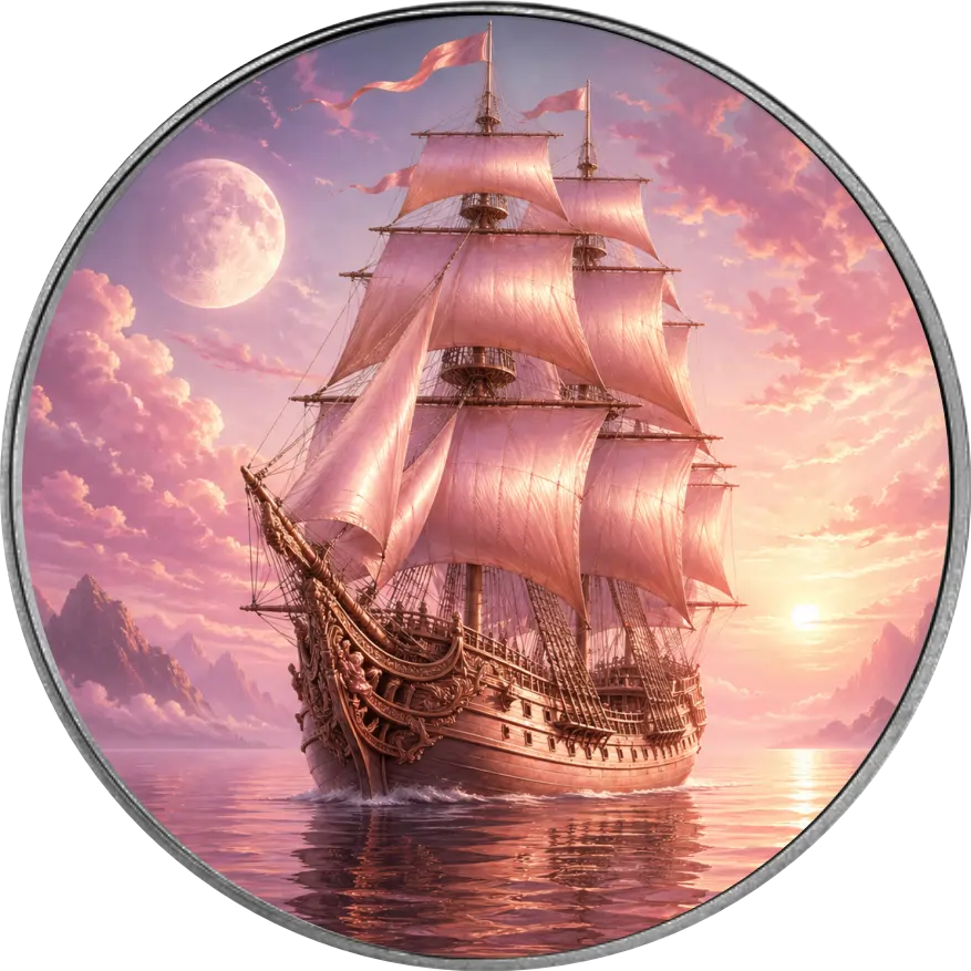 Eagle 1 oz Silber 2025 Master of the seas Pink Galleon Antik Farbe