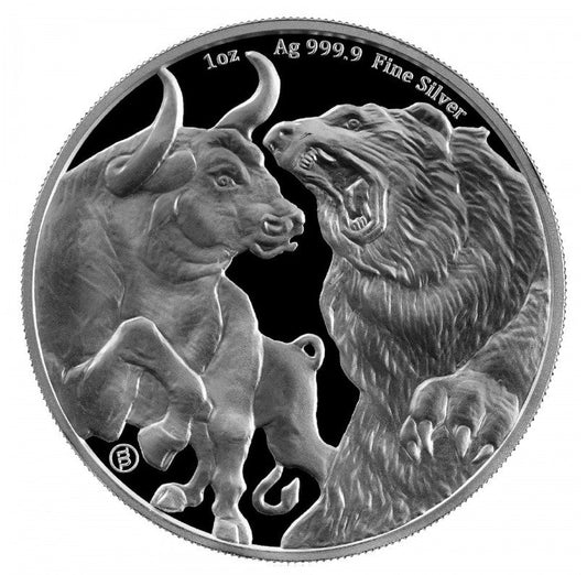 Bull & Bear Silbermünze 1 oz Tokelau