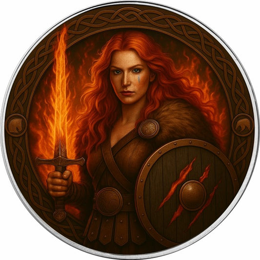 Die Wikinger Silbermünze American Eagle 1 oz Silber Farbe 2025 Freya Flameheart