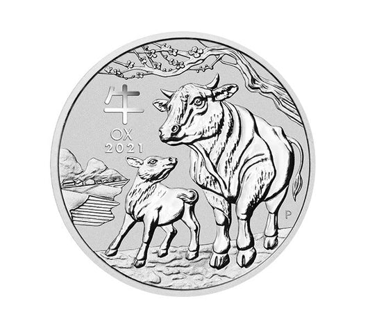 Silbermünze 1 oz Lunar 3 ochse 2021 Perth Mint