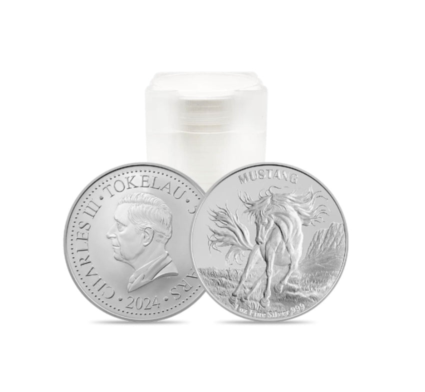 Mustang 1 oz Silbermünze BU Pferd Tokelau 2024 *