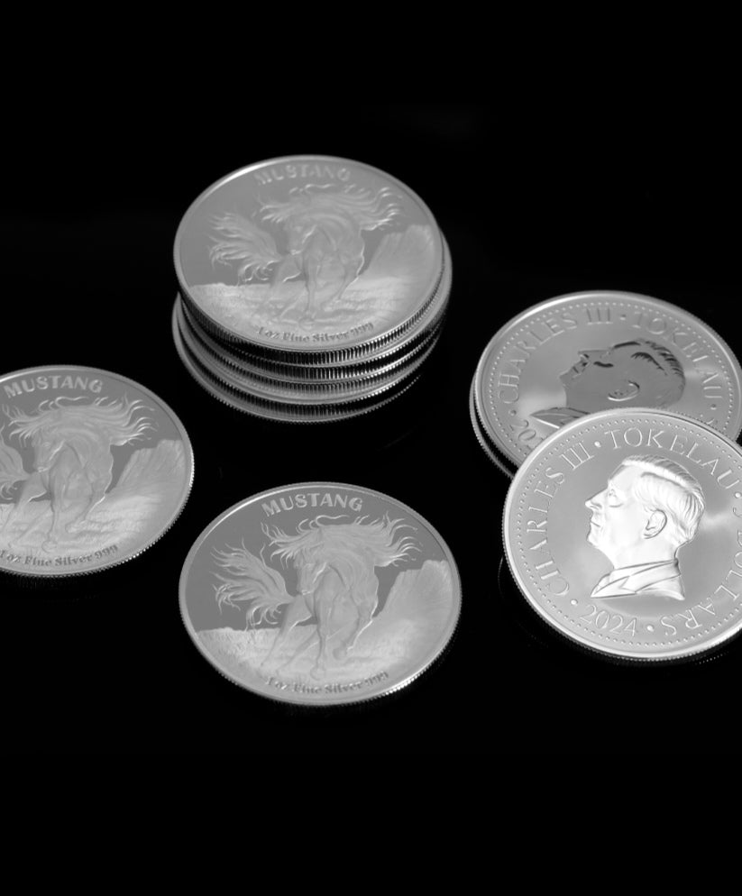 Mustang 1 oz Silbermünze BU Pferd Tokelau 2024 *