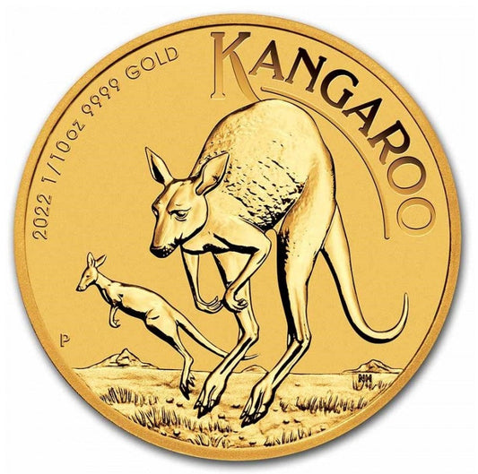 Känguru 2022 Goldmünze 1/10 Oz - Australisches ** Goldmünzen