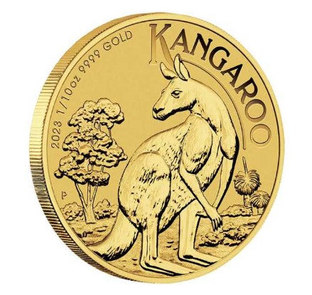 Australian Känguru 2023 Goldmünze 1/10 Oz - Perth Mint ** Goldmünzen