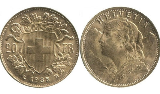 20 Franken Schweiz "Vreneli" 1935