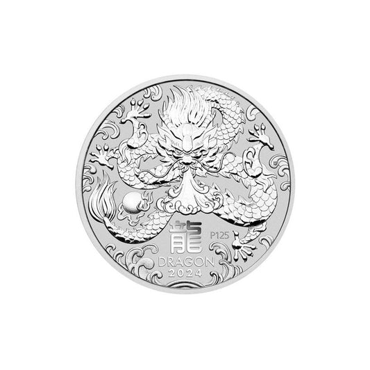 Lunar 3 Drache Dragon 1/2 oz 2024 Silbermünze - Perth Mint Australien*