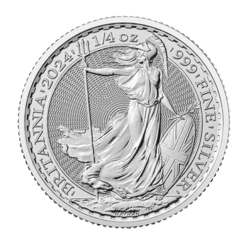 19 x Britannia 2024 Charles- Silbermünze 1/4 oz in der Tube - Royal Mint *