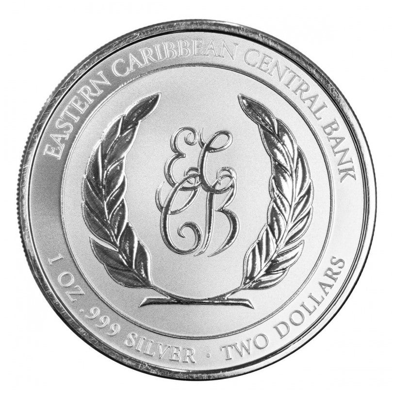 St. Lucia - 2 Dollar EC8_6 Wappen (Coat of Arms) 2023 - 1 Oz Silber