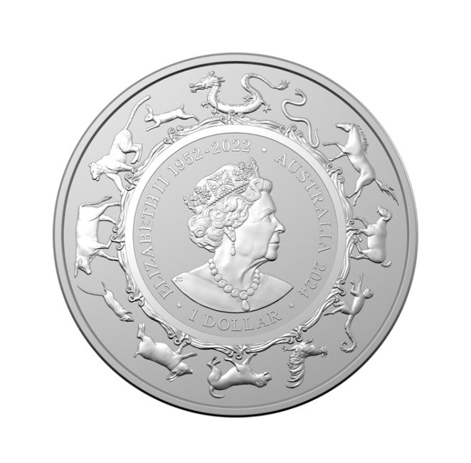 Lunar II RAM Drache Silbermünze 1 oz