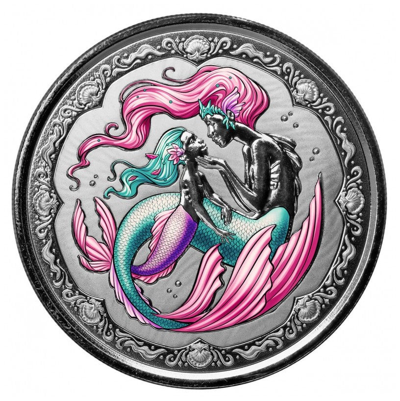 Silbermünze 1 oz PP Pacific Mermaid (Meerjungfrau) Mutter und Tochter 2023