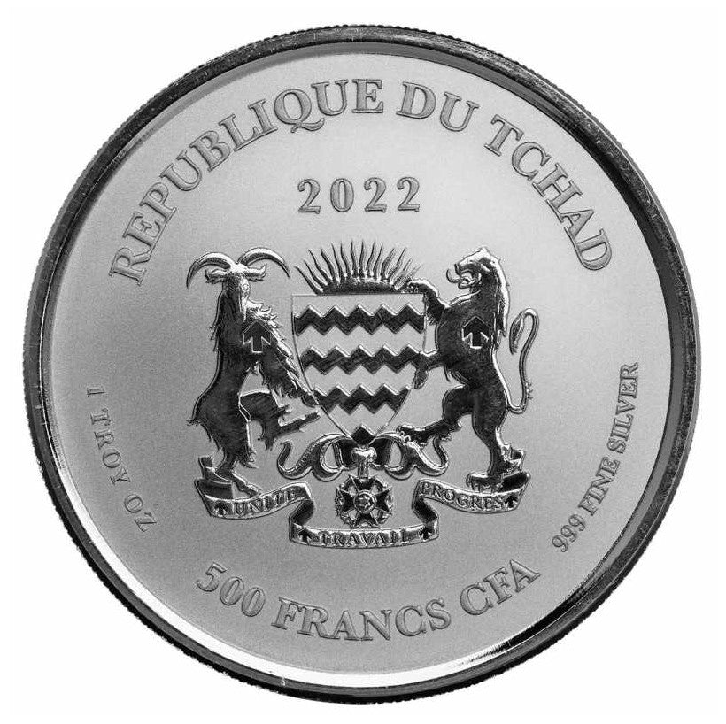 Republic Of Tchad 2022 - Scorpion Ag 999 1 Oz Silbermünze Proof-Like*